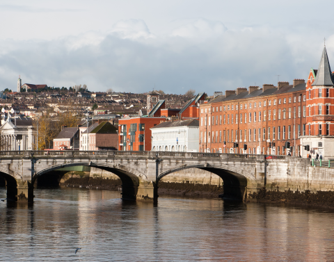 view of cork city during the jazz festival