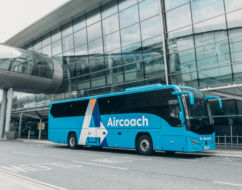 Aircoach outside of Dublin Airport